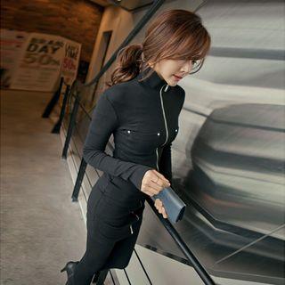 Mock-neck Fleece-lined Jacket