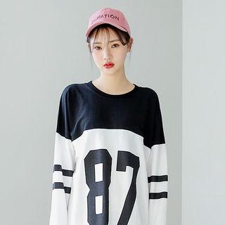 Ruffle-hem Lettering T-shirt Dress