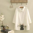 Cat Embroidered Blouse