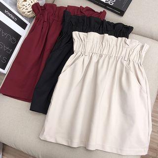 High Waist A-line Skirt Almond - One Size