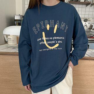 Drop-shoulder Smiley-print T-shirt