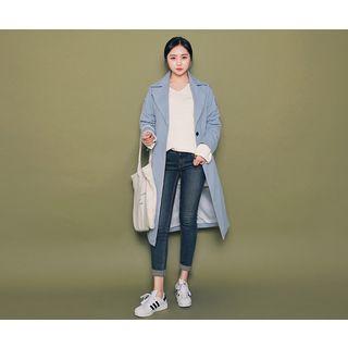 Single-breasted Epaulette-shoulder Trench Coat