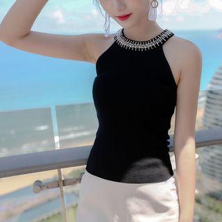 Embellished Halter Top