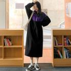Two-tone Long Anorak Dress