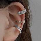 Alloy Cuff Earring 1 Pc - Dotted - Silver - One Size