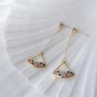 Rhinestone Dangle Drop Earring 1 Pair - Multicolor Rhinestone - Gold - One Size