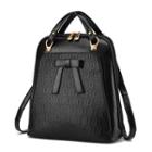 Bow Accent Faux-leather Backpack