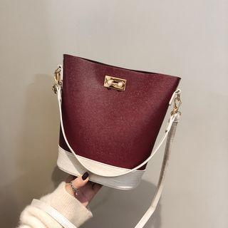 Two-tone Bucket Tote Bag