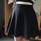 Laced-hem Flared Mini Skirt