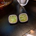Square Rhinestone Alloy Earring 1 Pair - Light Green - One Size