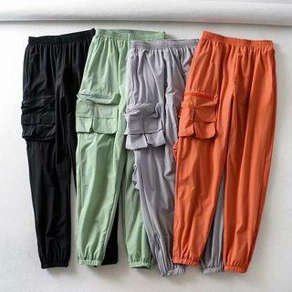Side-pocket Gather-cuff Casual Pants