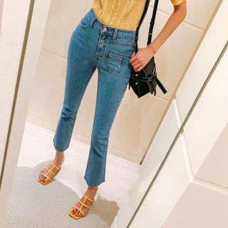 Pocket Washed Semi Boot-cut Jeans