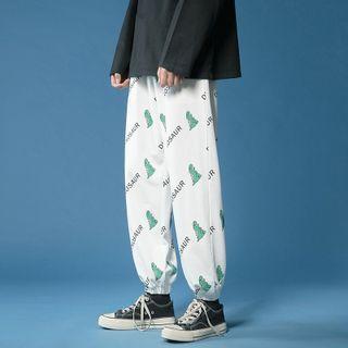 Dinosaur Print Drawstring Sweatpants