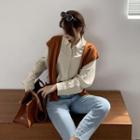 Pocket Detail Shirt / Knit Cape / Set