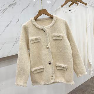 Loose-fit Plain Single-breasted Jacket