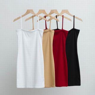 Spaghetti Strap Ribbed Mini Bodycon Dress