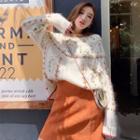 Embroidered Cable Knit Sweater / Cardigan