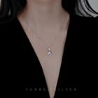 Heart Pendant Necklace Dark Purple - One Size