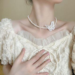 Butterfly Freshwater Pearl Choker 1 - Butterfly - One Size