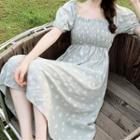 Square-neck Daisy Print Dress