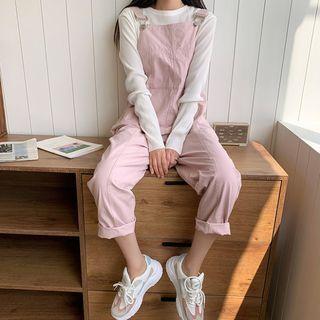 Buckle-strap Baggy Overall Pants