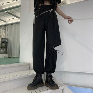 Plaid Distressed Sweatpants