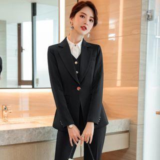 Single-breasted Vest / Single-button Blazer / Shirt / Dress Pants / Pencil Skirt / Set