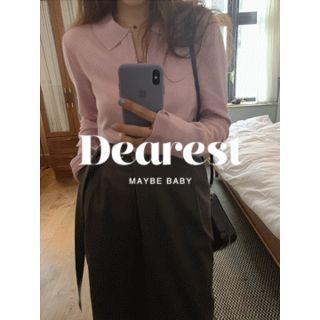 Zipped Knit Polo Shirt One Size