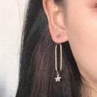 Alloy Star Dangle Earring 1 Pair - 0700a - Silver - One Size
