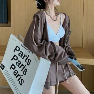 Plain Zip-up Jacket / Skort