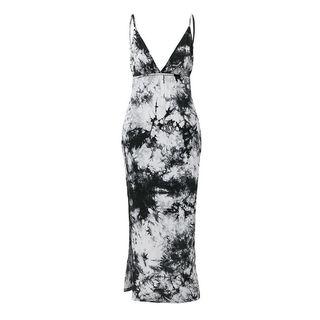 Tie Dye Strappy Sheath Midi Dress