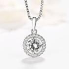925 Sterling Silver Rhinestone Pendant Necklace Pendant Only - Silver - One Size