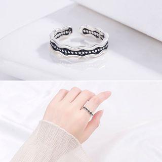 Retro Wavy Open Ring Ring - One Size