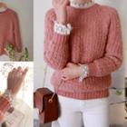 Round-neck Boucl -knit Sweater