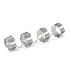 4 In 1 Chained Alloy Open Ring 1 Pc - 01 - Silver - One Size