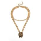 Pendant Chain Layered Necklace 2782 - Gold - One Size
