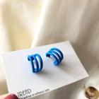 Alloy Layered Open Hoop Earring 1 Pair - S925 Silver - As Shown In Figure - One Size