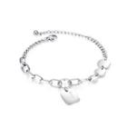 Fashion Simple Geometric Round Square 316l Stainless Steel Bracelet Silver - One Size