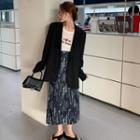 Short-sleeve Letter Printed T-shirt / High-waist Tie Dye Skirt