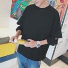 Cutout 3/4 Sleeve T-shirt