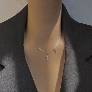 Cross Pendant Sterling Silver Bracelet 1 Pc - Silver - One Size