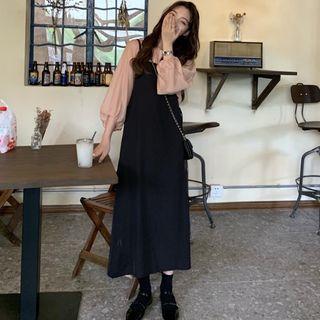 Elbow-sleeve Top / Strappy Jumper Dress