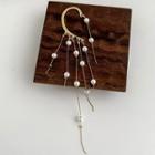 Fringed Faux Pearl Earring 1 Pc - Gold - One Size