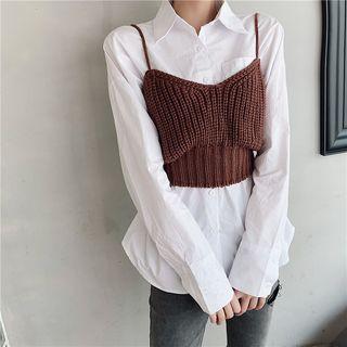 Plain Shirt / Knit Camisole Top
