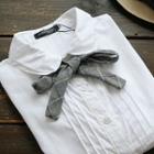 Tie-neck Pleated Shirt