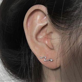 Snake Alloy Earring 1 Pair - Silver - One Size