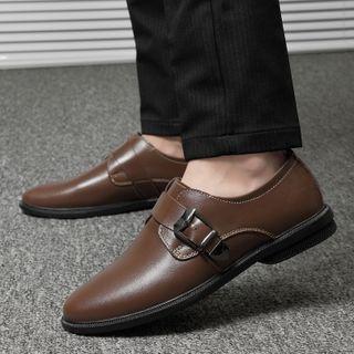 Genuine-leather Belted Loafers