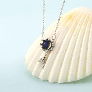 Alloy Bead Fish Tail Pendant Necklace