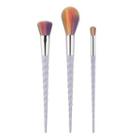 Set Of 3: Makeup Brushes G-03-006 - 3 Pcs - Multicolor Hair - White - One Size