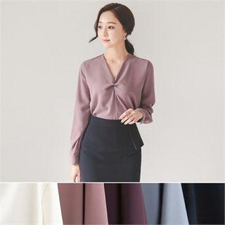 V-neck Twist-front Top
